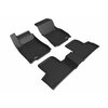 3D Mats Usa Custom Fit, Raised Edge, Black, Thermoplastic Rubber Of Carbon Fiber Texture, 5 Piece L1MB13201509